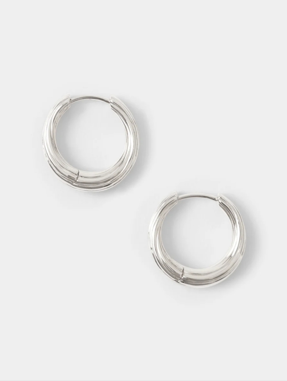 DMY Studios Anna Hoops Earring 925 Sterling Silver plated Brass New